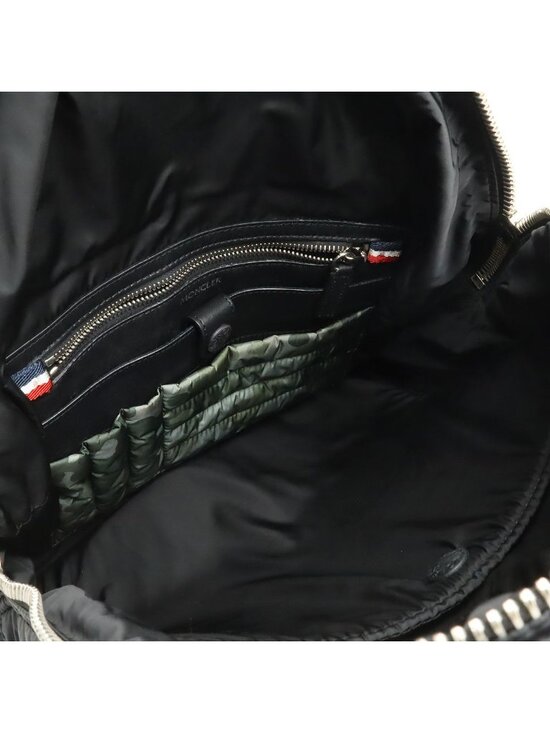 Moncler Kyria Backpack Nylon Down Leather Black Silver main image 7